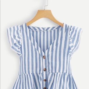 Stripped Ruffle Shirt